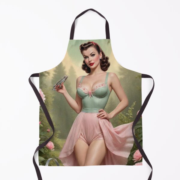 Item preview, Vintage Garden Goddess Pin-Up Illustration | 1940s Americana Floral Art designed and sold by MissSaylor.