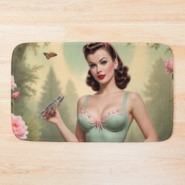 Item preview, Vintage Garden Goddess Pin-Up Illustration | 1940s Americana Floral Art designed and sold by MissSaylor.
