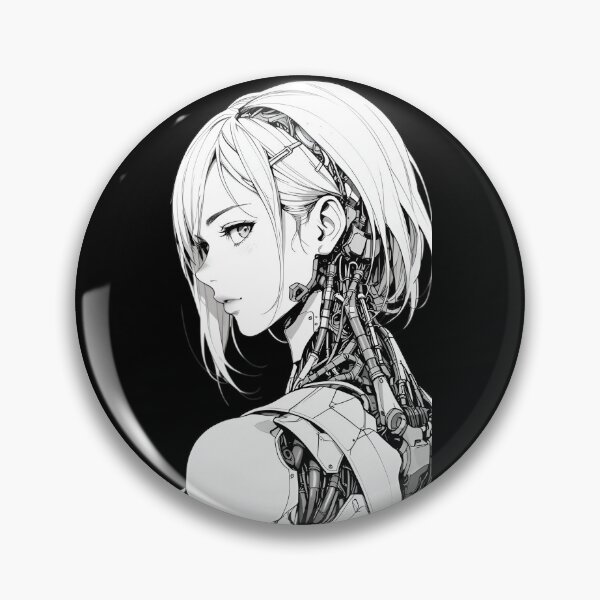 Artikelvorschau, Cyberpunk-Androidenmädchen – Futuristisches Anime-Cyborg-Porträt entworfen und verkauft von Dyan4.