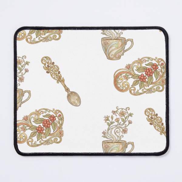 Item preview, Elegant Art Nouveau Coffee and Botanical Filigree Illustration Set designed and sold by NonditStudio.