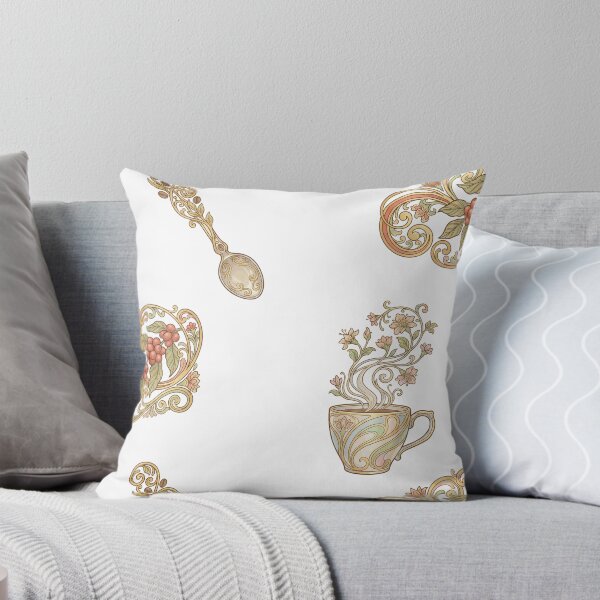 Item preview, Elegant Art Nouveau Coffee and Botanical Filigree Illustration Set designed and sold by NonditStudio.