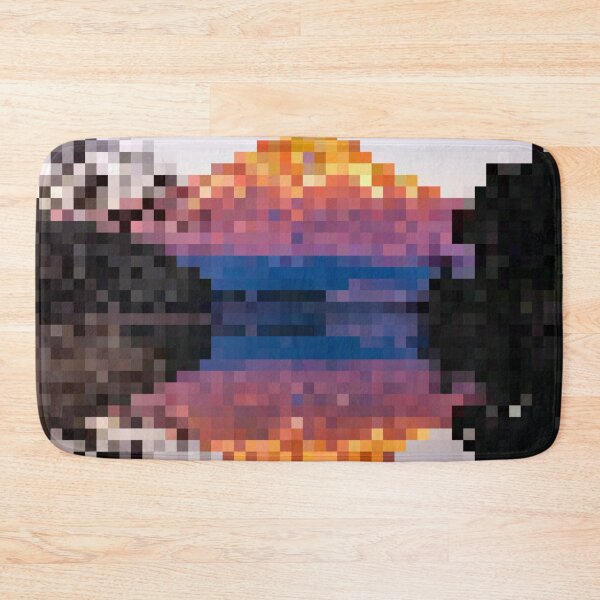 Item preview, Pixelated Vibrant Mountain on a Lake designed and sold by Potato Quality Prints.