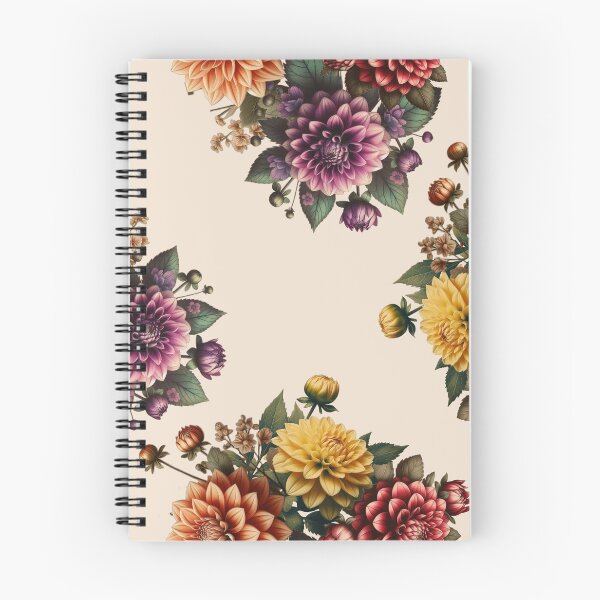 Item preview, Vintage Dahlia Garden – Elegant Floral Corners Pattern designed and sold by CgkX.