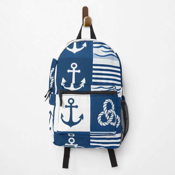 Item preview, Blue Nautical Anchor and Rope Seamless Patchwork Pattern designed and sold by CharlieDesings.