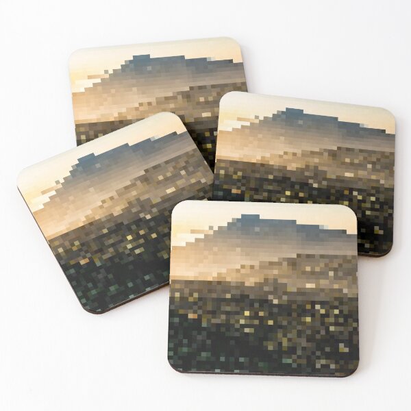Item preview, Pixelated Foggy Mountain Scene designed and sold by Potato Quality Prints.