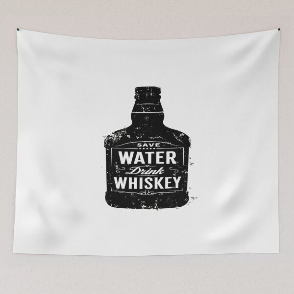Item preview, Save Water Drink Whiskey – Funny Vintage Bottle Quote for Whiskey Lovers, Bar Decor & Gifts designed and sold by Bright Nest Studio.