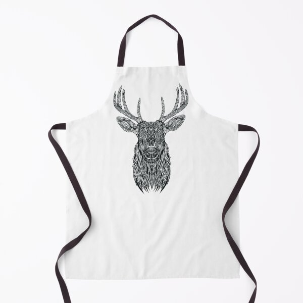 Item preview,  Deer Calm powerful woods creature  wildlife ornament outline black designed and sold by PolaMaku.