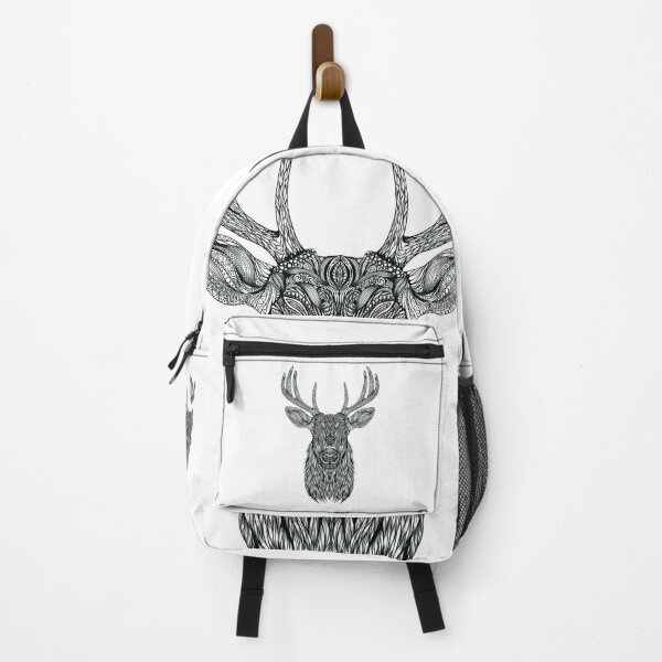 Item preview, Deer Calm powerful woods creature wildlife ornament outline black designed and sold by PolaMaku.