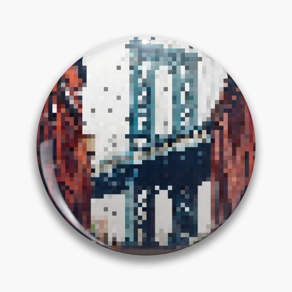 Item preview, Pixelated View of Manhattan Bridge designed and sold by Potato Quality Prints.