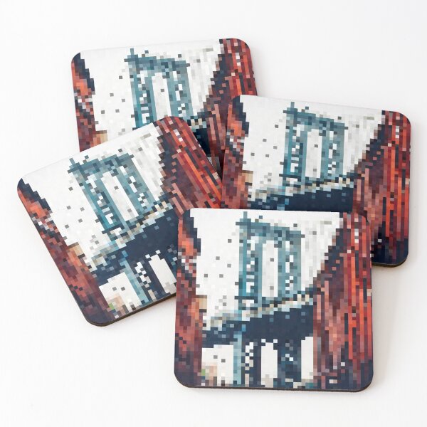 Item preview, Pixelated View of Manhattan Bridge designed and sold by Potato Quality Prints.