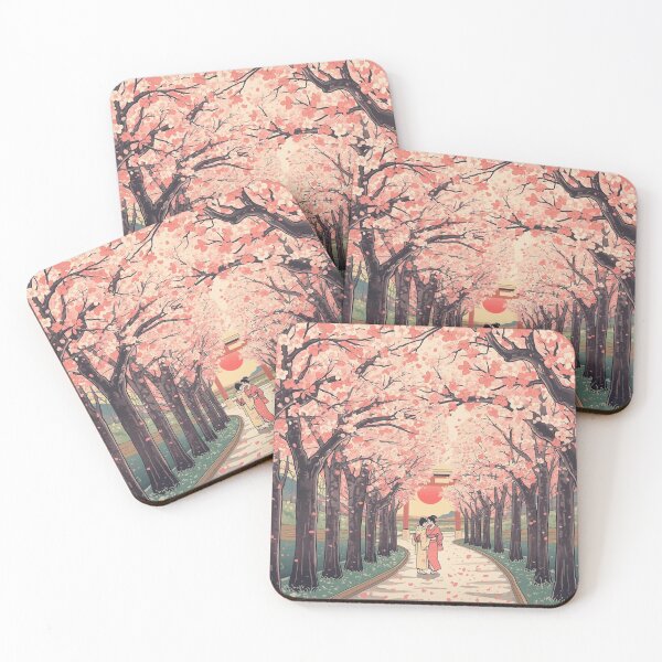 Item preview, Romantic Japanese Ukiyoe Cherry Blossom Pathway Scene designed and sold by Vandy Fullam.