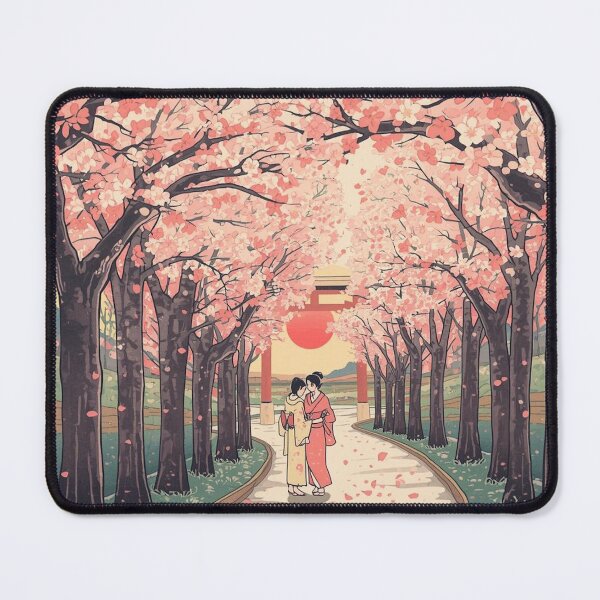 Item preview, Romantic Japanese Ukiyoe Cherry Blossom Pathway Scene designed and sold by Vandy Fullam.