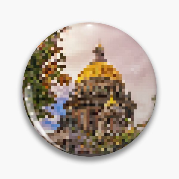 Item preview, Pixelated View of Gold Dome designed and sold by Potato Quality Prints.