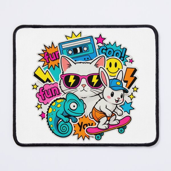 Item preview, Kawaii Sticker Collage: Cat, Rabbit & Chameleon designed and sold by worldshopcolor.