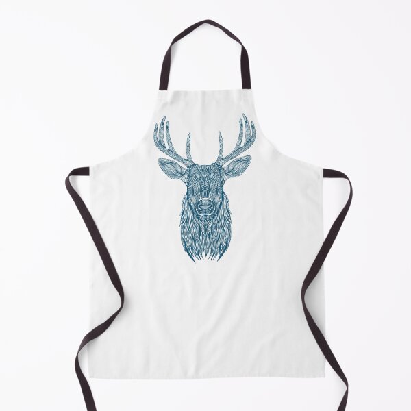 Item preview, Deer Calm powerful woods creature  wildlife ornament outline turquoise   designed and sold by PolaMaku.