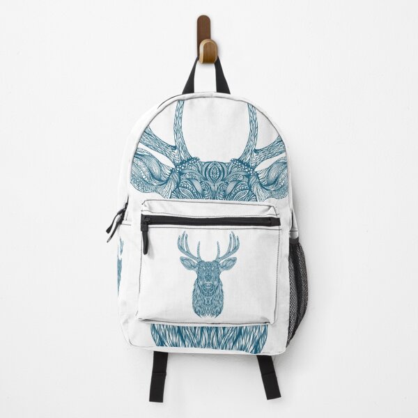 Item preview, Deer Calm powerful woods creature wildlife ornament outline turquoise designed and sold by PolaMaku.