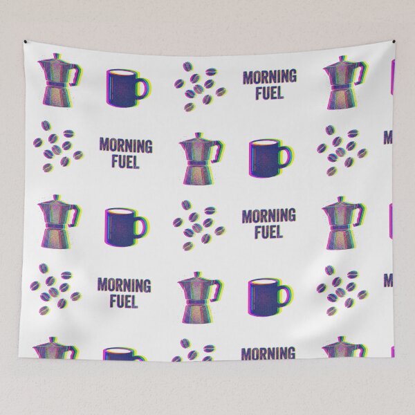 Item preview, Vibrant Retro-Glitch Coffee and Morning Fuel Illustration Set designed and sold by NonditStudio.