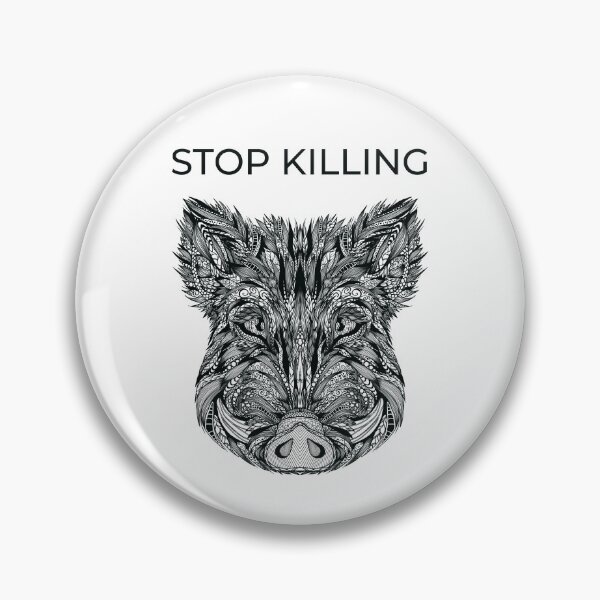Item preview, Boar Precious Woods Creature  Wildlife Ornament black stop killing designed and sold by PolaMaku.