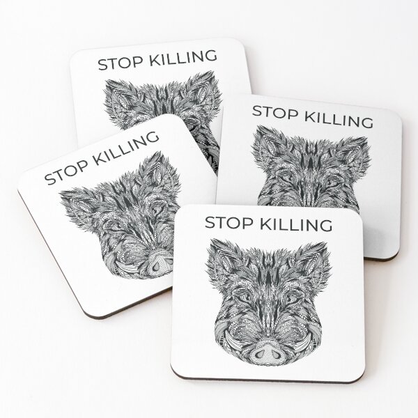 Item preview, Boar Precious Woods Creature  Wildlife Ornament black stop killing designed and sold by PolaMaku.
