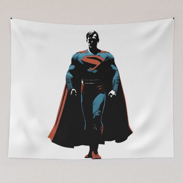 Item preview, Superman minimalist poster, DC superhero illustration, dark comic wall art, Superman silhouette fan art print designed and sold by LoomisDreams.