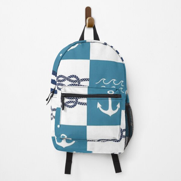 Item preview, Blue Nautical Anchor and Rope Seamless Patchwork Pattern designed and sold by CharlieDesings.