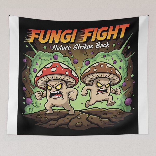 Item preview, Fungi Fight Nature Strikes Back Retro Mushroom Mascot designed and sold by CELESTIAL©️.