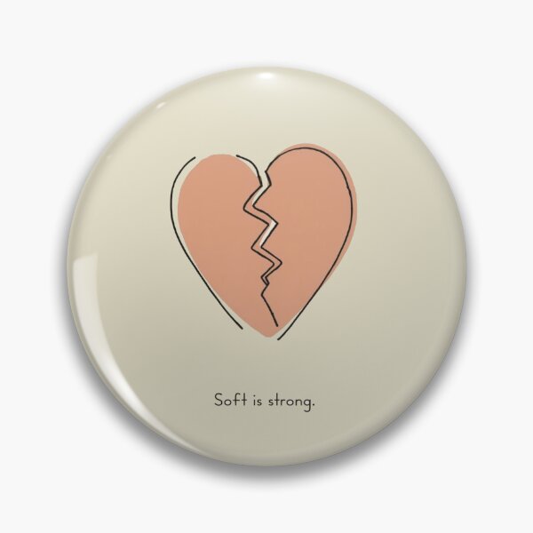 Item preview, Soft Is Strong – Minimal Broken Heart Illustration | Emotional Valentine Art designed and sold by CreationbyNiki.