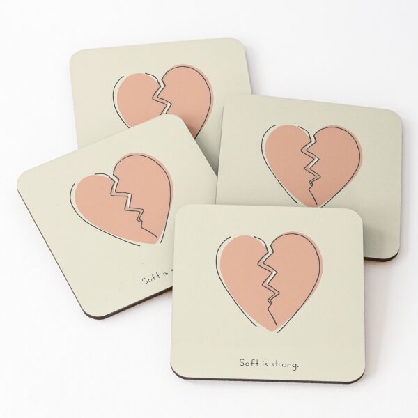Item preview, Soft Is Strong – Minimal Broken Heart Illustration | Emotional Valentine Art designed and sold by CreationbyNiki.