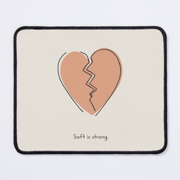 Item preview, Soft Is Strong – Minimal Broken Heart Illustration | Emotional Valentine Art designed and sold by CreationbyNiki.