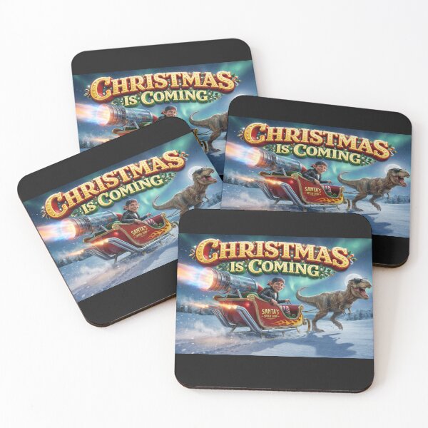 Item preview, Christmas Is Coming T-Rex Sleigh Rid designed and sold by Dariusz.K.