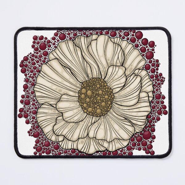 Item preview, White poppy flower red bubble designed and sold by PolaMaku.