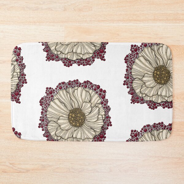 Item preview, White poppy flower red bubble designed and sold by PolaMaku.