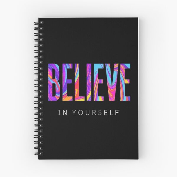 Item preview, Bold BELIEVE IN YOURSELF Motivational Quote – Colorful Swirl Typography for Empowered Living designed and sold by Bright Nest Studio.