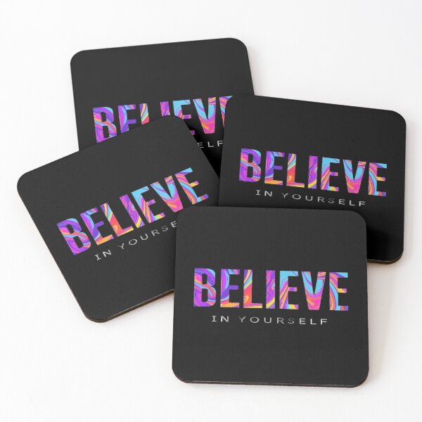 Item preview, Bold BELIEVE IN YOURSELF Motivational Quote – Colorful Swirl Typography for Empowered Living designed and sold by Bright Nest Studio.