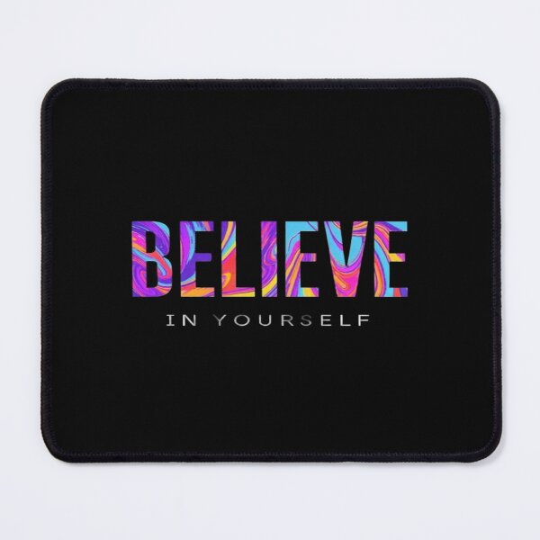 Item preview, Bold BELIEVE IN YOURSELF Motivational Quote – Colorful Swirl Typography for Empowered Living designed and sold by Bright Nest Studio.