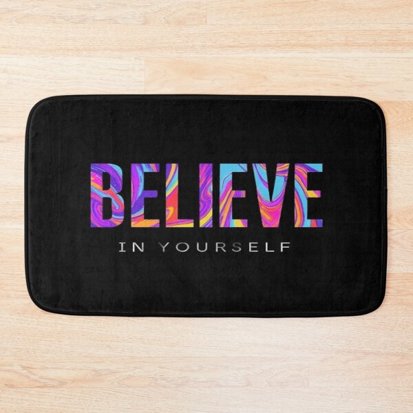 Item preview, Bold BELIEVE IN YOURSELF Motivational Quote – Colorful Swirl Typography for Empowered Living designed and sold by Bright Nest Studio.