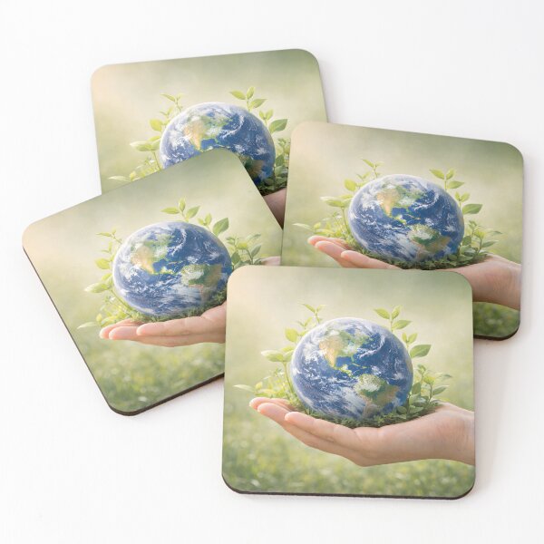 Item preview, Human Hand Holding Earth With Green Plants Symbolizing Environmental Care Sustainability Hope Responsibility Future Nature designed and sold by Mimoshi ⭐⭐⭐⭐⭐.