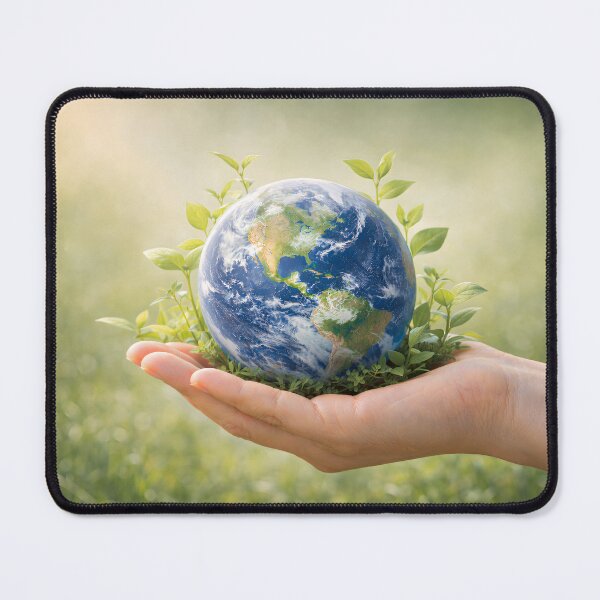 Item preview, Human Hand Holding Earth With Green Plants Symbolizing Environmental Care Sustainability Hope Responsibility Future Nature designed and sold by Mimoshi ⭐⭐⭐⭐⭐.