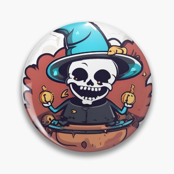 Item preview, Magical skull with wizard's hat designed and sold by CNYT Studio.