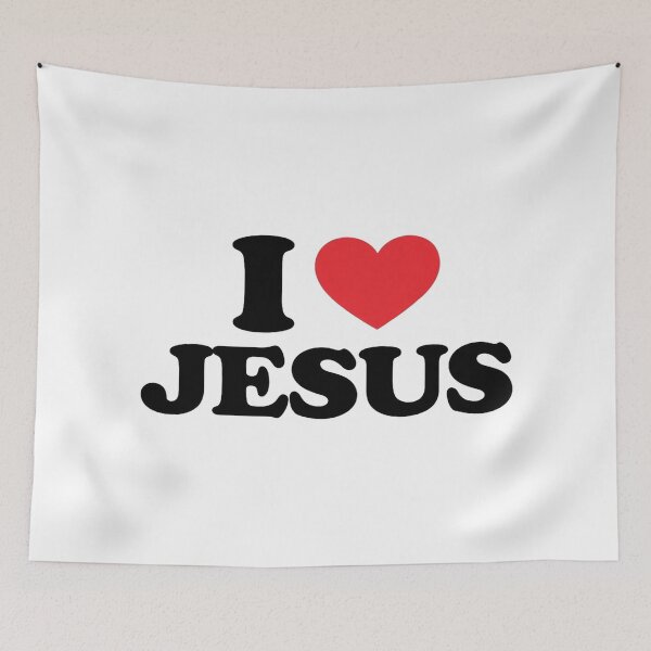 Item preview, Bold I Love Jesus Christian Design – Faith-Inspired Typography for Apparel, Stickers & Gifts designed and sold by Bright Nest Studio.