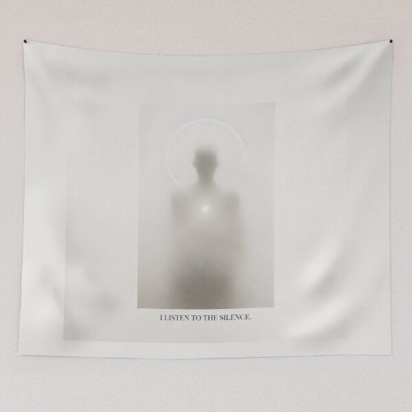 Item preview, I Listen to the Silence Ethereal Zen Meditation Silhouette Art designed and sold by SplashTastic.