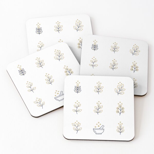 Item preview, 9 Mystical Herb Icons - Vol. 32 - Sacred Botanicals & Magic Plants - Borderless Flat Art - Midnight Gold PNG - Perfectly Spaced - NO TEXT designed and sold by Siamcatshop.