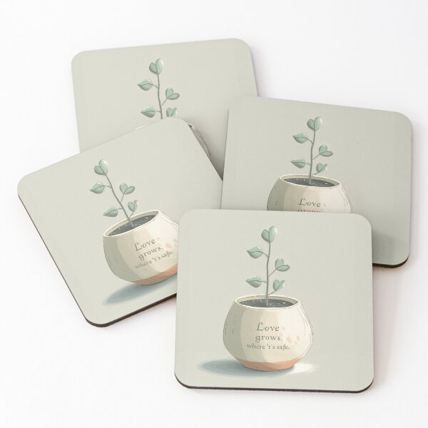 Item preview, Love Grows Where It’s Safe – Minimal Plant Illustration | Gentle Love Art designed and sold by CreationbyNiki.