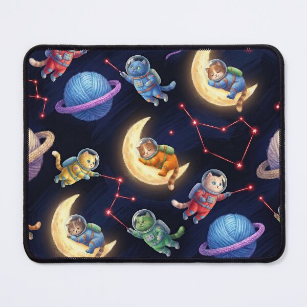 Item preview, Astro Cats and Cosmic Yarn Pattern designed and sold by SavinMercantile.