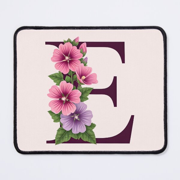 Item preview, Letter "E" in mallow flowers designed and sold by PrintLabStudio.
