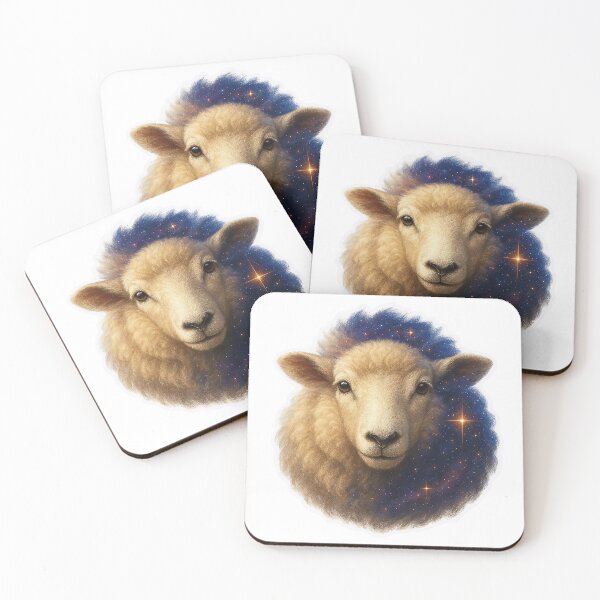 Item preview, Cosmic Sheep Sticker – Sheep Surrounded by Nebulae and Stars designed and sold by ImaginingNebulae.