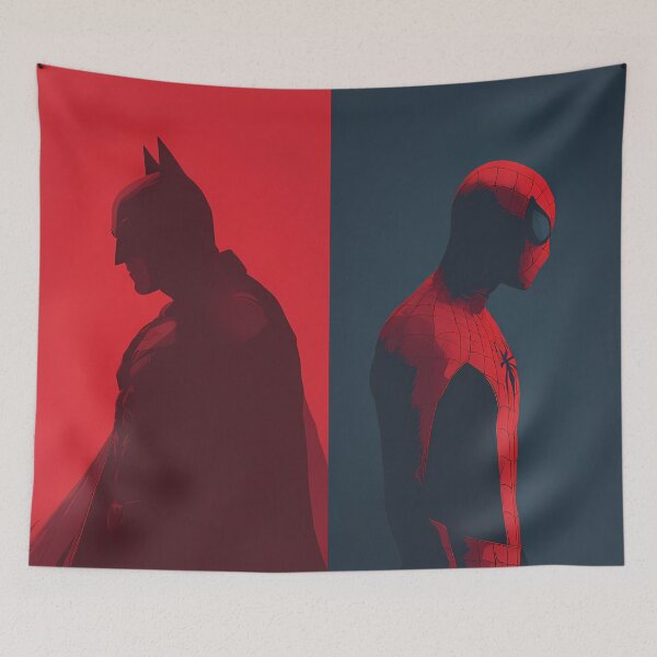 Item preview, Minimalist Hero Duo: Dark Knight and Spider Silhouette designed and sold by LoomisDreams.