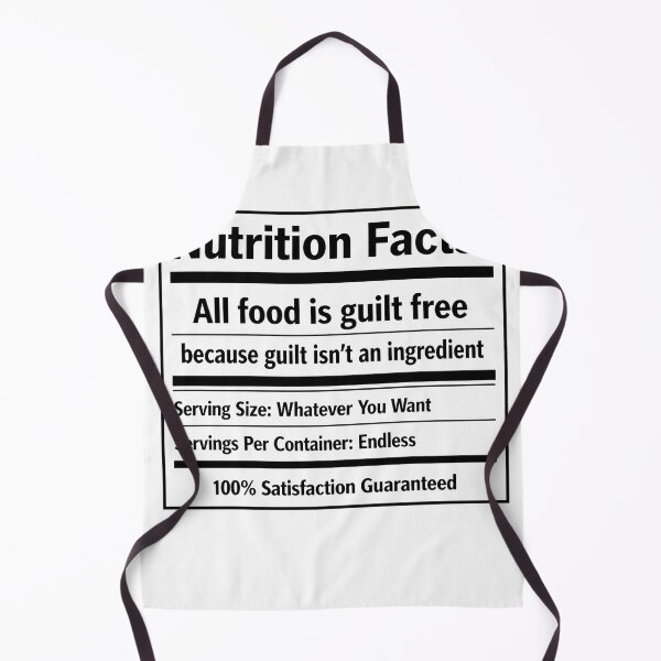 Item preview, All Food Is Guilt Free Nutrition Facts Parody Shirt designed and sold by PopCultureArtShop.
