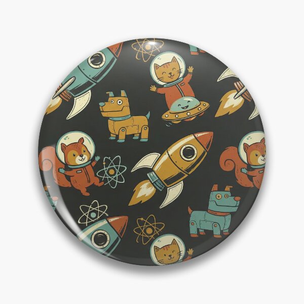 Item preview, Retro Robot Romp Space Pattern designed and sold by SavinMercantile.