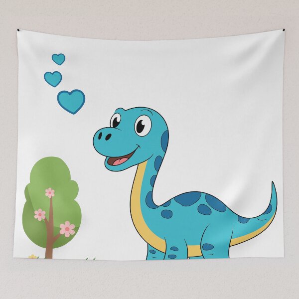 Item preview, Adorable Blue Dinosaur with Hearts - Cute Brachios Baby Bodysuit  designed and sold by Whimsy Works.